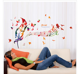 Feather Musical Note Vinyl Wall Art Decal