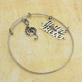 Justin Bieber Music Note Charms Pendant Bangles