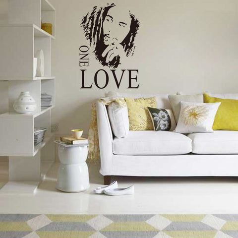 Bob Marley One Love Quote Wall Stickers