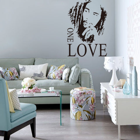 Bob Marley One Love Quote Wall Stickers