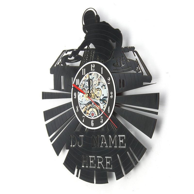 DJ Name Here Mechanical Wall Clock