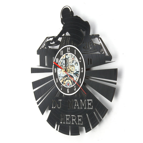 DJ Name Here Mechanical Wall Clock