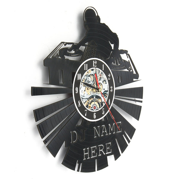 DJ Name Here Mechanical Wall Clock