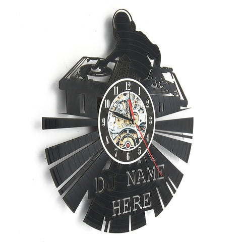 DJ Name Here Mechanical Wall Clock