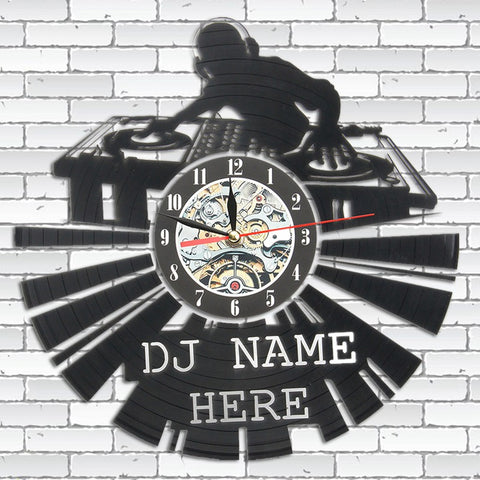 DJ Name Here Mechanical Wall Clock